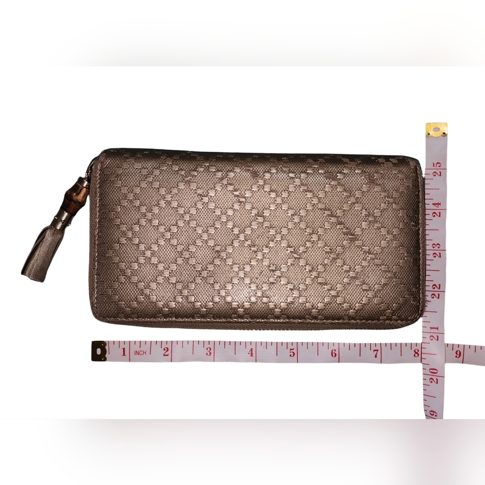 Gucci Diamante Bamboo Zip Wallet